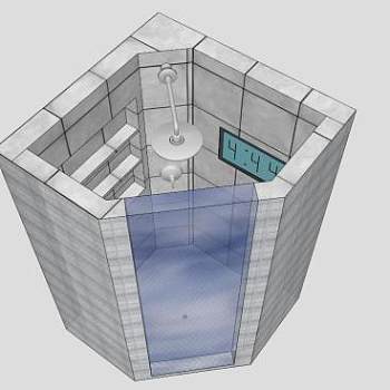 淋浴室桑拿洗澡SU模型下载_sketchup草图大师SKP模型