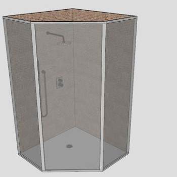 豪华浴室洗澡房SU模型下载_sketchup草图大师SKP模型