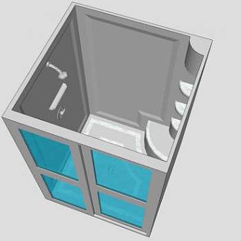 现代浴室淋浴间SU模型下载_sketchup草图大师SKP模型