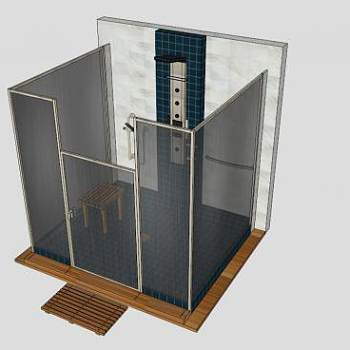 柚木大理石浴室SU模型下载_sketchup草图大师SKP模型