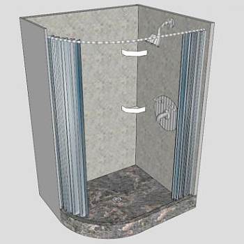 卫生间澡房淋浴室SU模型下载_sketchup草图大师SKP模型