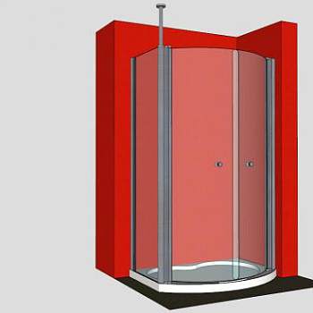 单弧淋浴房SU模型下载_sketchup草图大师SKP模型