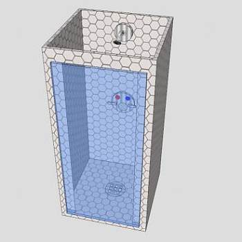 现代玻璃浴室沐浴器SU模型下载_sketchup草图大师SKP模型