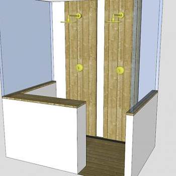 双人淋浴淋浴器SU模型下载_sketchup草图大师SKP模型