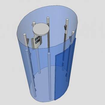 蓝色弧形玻璃淋浴器SU模型下载_sketchup草图大师SKP模型