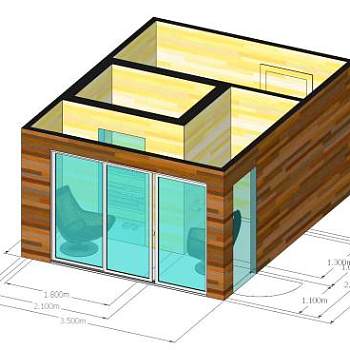 小花园桑拿房SU模型下载_sketchup草图大师SKP模型