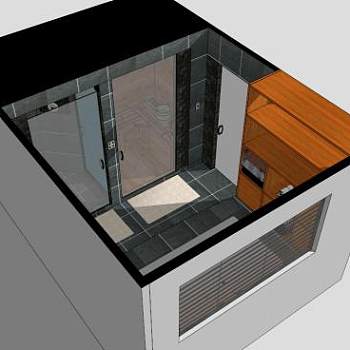 现代浴缸和桑拿SU模型下载_sketchup草图大师SKP模型