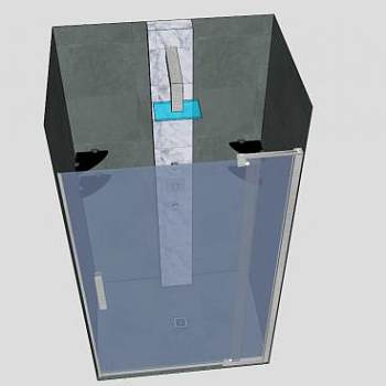 现代大理石石板淋浴SU模型下载_sketchup草图大师SKP模型