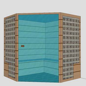 实木浴室桑拿房SU模型下载_sketchup草图大师SKP模型