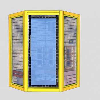 黄色浴室桑拿室SU模型下载_sketchup草图大师SKP模型