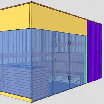 沐浴玻璃大桑拿房SU模型下载_sketchup草图大师SKP模型