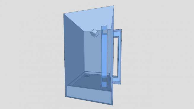卫生间玻璃淋浴器SU模型下载_sketchup草图大师SKP模型