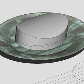 卫浴小件肥皂碟SU模型下载_sketchup草图大师SKP模型