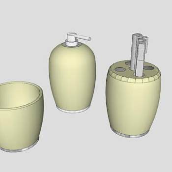 肥皂碟洗发瓶SU模型下载_sketchup草图大师SKP模型