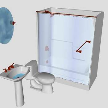 全套浴具配件SU模型下载_sketchup草图大师SKP模型