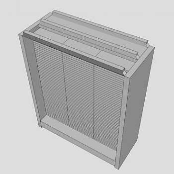 现代白色端景条案DVD机柜SU模型下载_sketchup草图大师SKP模型