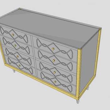 西拉德柜子抽屉SU模型下载_sketchup草图大师SKP模型