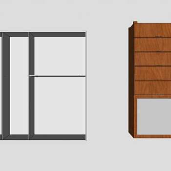 现代卧室简易衣柜SU模型下载_sketchup草图大师SKP模型