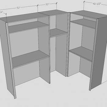 卡罗尔白色衣柜SU模型下载_sketchup草图大师SKP模型