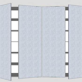 双开门白色衣柜SU模型下载_sketchup草图大师SKP模型