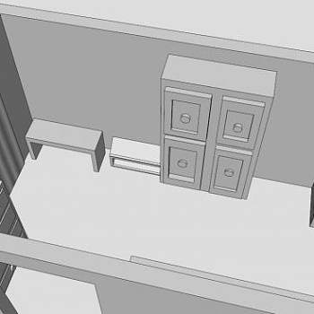 现代三聚氰胺板衣柜SU模型下载_sketchup草图大师SKP模型