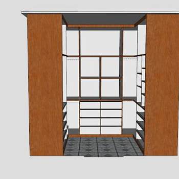 现代挂饰衣橱衣柜SU模型下载_sketchup草图大师SKP模型