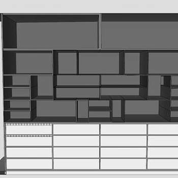 壁橱布兰科衣柜SU模型下载_sketchup草图大师SKP模型