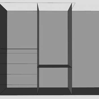 简约白色开放式衣柜SU模型下载_sketchup草图大师SKP模型