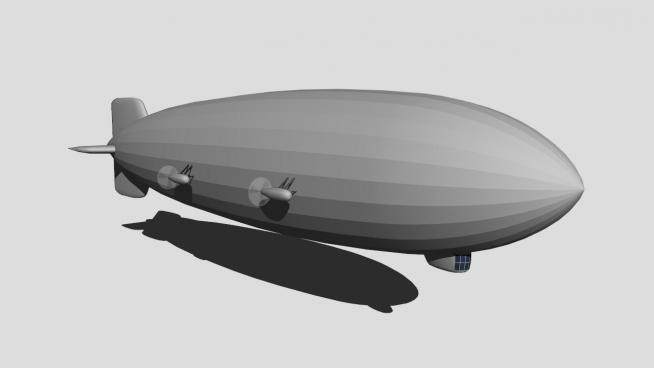 灰色涂装的飞艇SU模型_su模型下载 草图大师模型_SKP模型