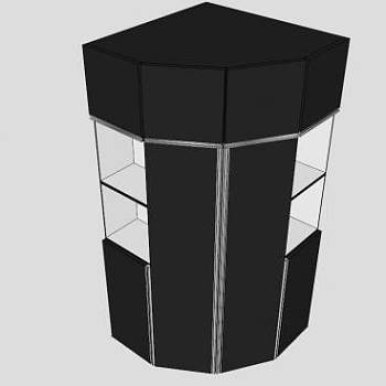 转角黑色衣柜柜子SU模型下载_sketchup草图大师SKP模型