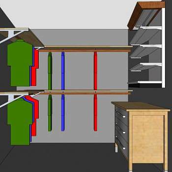 简易橱柜衣柜SU模型下载_sketchup草图大师SKP模型