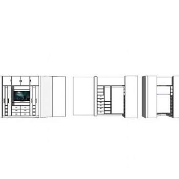 现代白色家具衣柜衣橱SU模型下载_sketchup草图大师SKP模型