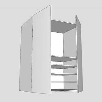 现代白色双开门衣柜SU模型下载_sketchup草图大师SKP模型