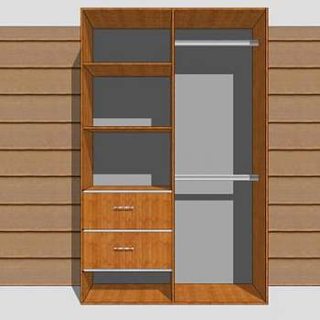 现代隔断衣柜衣橱SU模型下载_sketchup草图大师SKP模型