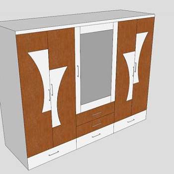 端景板式衣柜SU模型下载_sketchup草图大师SKP模型