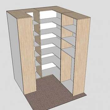 更衣室衣柜SU模型下载_sketchup草图大师SKP模型