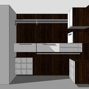 现代抽屉衣橱SU模型下载_sketchup草图大师SKP模型