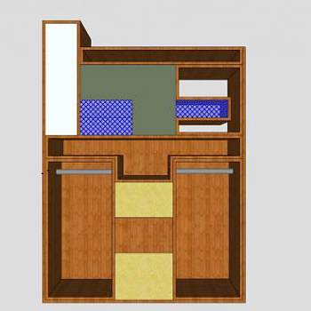 现代树冠衣橱SU模型下载_sketchup草图大师SKP模型