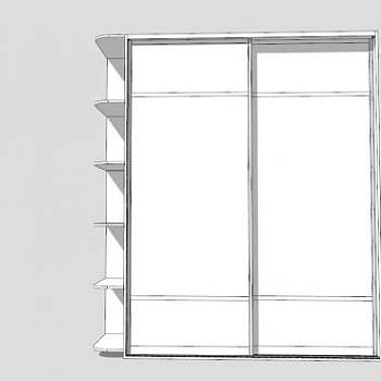 现代衣柜壁柜SU模型下载_sketchup草图大师SKP模型