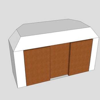 实木滚动式衣柜壁橱SU模型下载_sketchup草图大师SKP模型