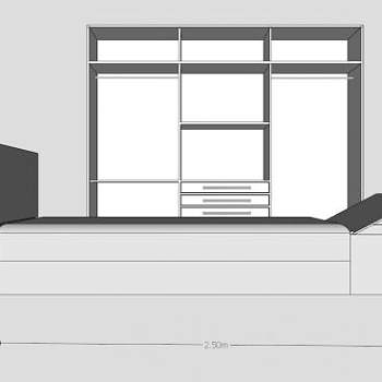 现代卧室衣柜SU模型下载_sketchup草图大师SKP模型