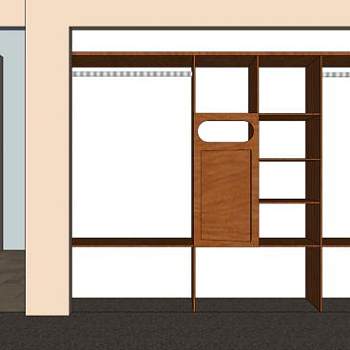 嵌入型衣柜壁柜SU模型下载_sketchup草图大师SKP模型