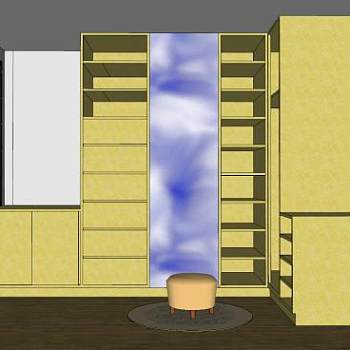 黄色衣橱衣柜SU模型下载_sketchup草图大师SKP模型