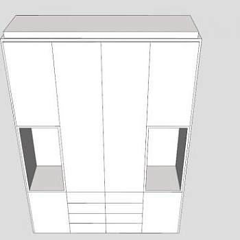 儿童四门婴儿衣柜SU模型下载_sketchup草图大师SKP模型