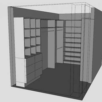 卧室定制衣柜SU模型下载_sketchup草图大师SKP模型