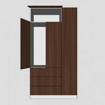 迷你实木衣橱SU模型下载_sketchup草图大师SKP模型