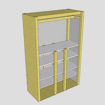 成人壁橱隔断衣柜SU模型下载_sketchup草图大师SKP模型