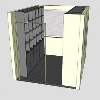 现代步入式衣橱SU模型下载_sketchup草图大师SKP模型