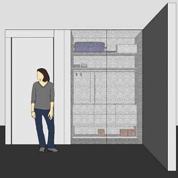 现代白色嵌入型衣柜SU模型下载_sketchup草图大师SKP模型