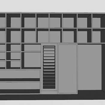 现代蓝色存储柜衣柜SU模型下载_sketchup草图大师SKP模型